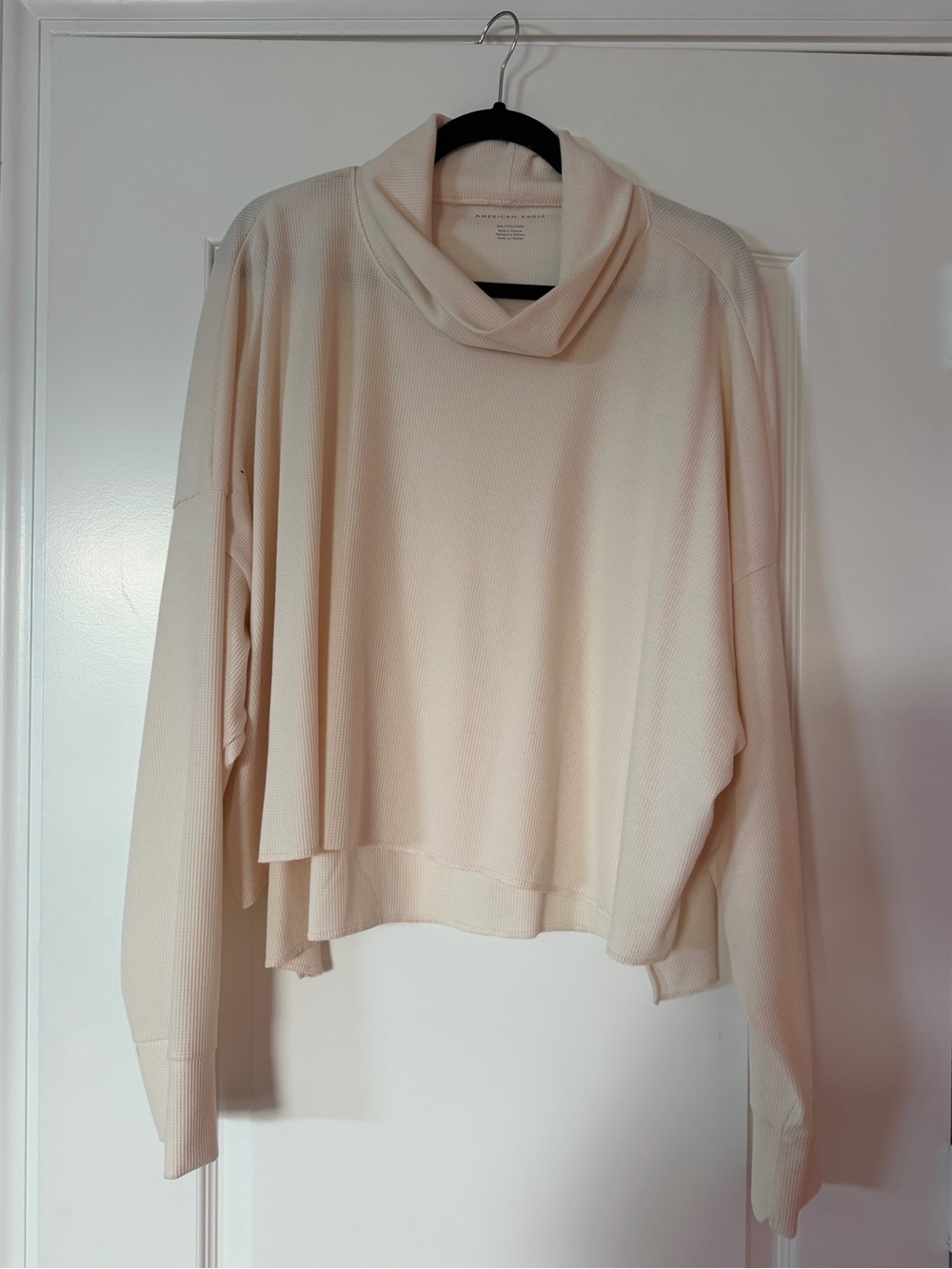 AE Cropped Waffle Sweater